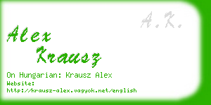 alex krausz business card